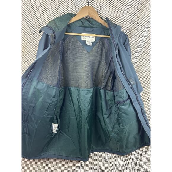 VTG 90s Eddie Bauer Women’s Petite Small Gore Tex Vented Jacket Green Zip Hood - Picture 8 of 8